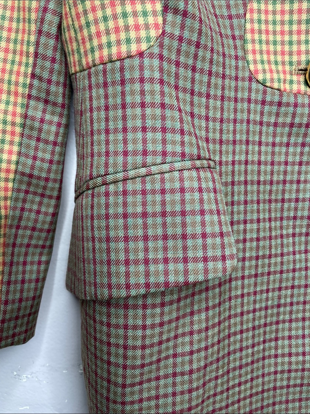 RARE 90’s MOSCHINO Cheap & Chic PUZZLE Blazer Italian Virgin Wool Plaid 8 - Picture 8 of 16